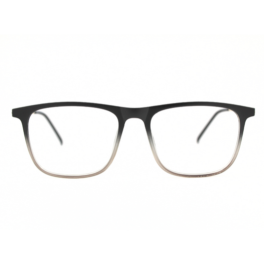 Full Rim Rectangle Glossy Black-Gery Eyeglass Frame Model No. 126703