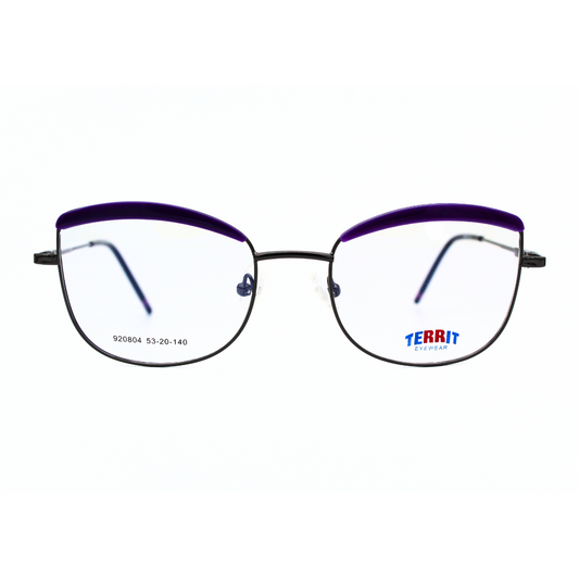 Jubleen's Frame Metal Cat Eye Territ 920804 Cat Eye Purple Eye Glass - Gunmetal Black Make a Statement with These Bold and Stylish Cat Eye Frames
