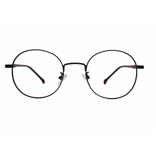 Jubleelens Fancy Metal Frame Round Eye Glass 5871 Matt Dark Maroon Frame