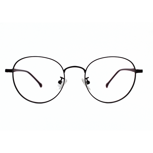 Jubleelens Metal Round Frame 5873 Matt Maroon Eye Glass - Protect Your Eyes in Style with These Round Frames