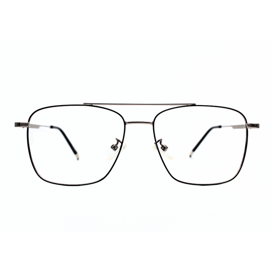 Jubleelens Metal Square5838 Square Black Silver Black Eyeglasses Elevate Your Look with Sophisticated Style