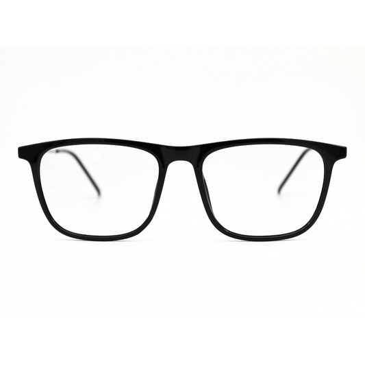 Full Rim Rectangle Glossy Black Silver Black Model No. 126703