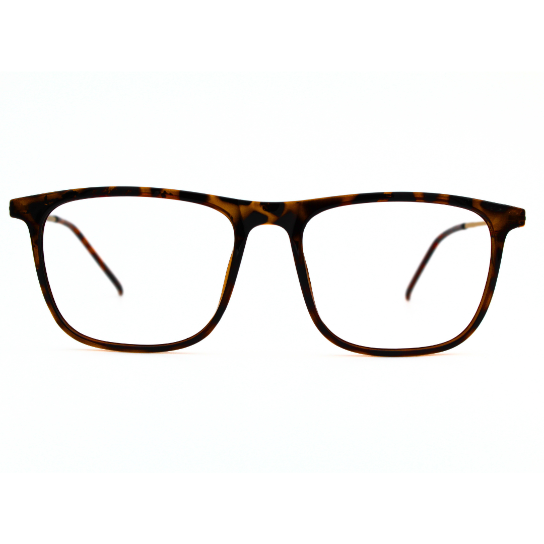 Chic Tortoise Color Rectangle Eyeglass Frames for Timeless Elegance Mo