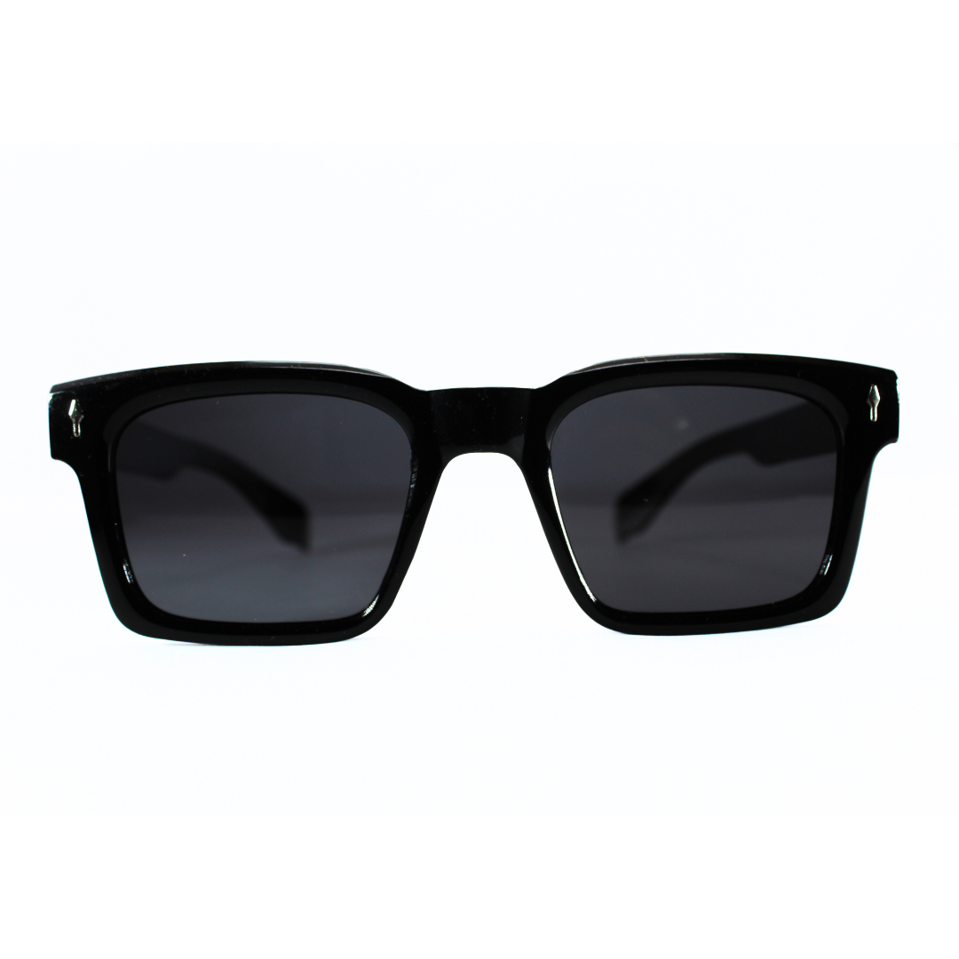 Jubleelens Rectangle Glossy Black Sunglasses - Black Polarized Make a Statement with These Classic and Stylish Shades