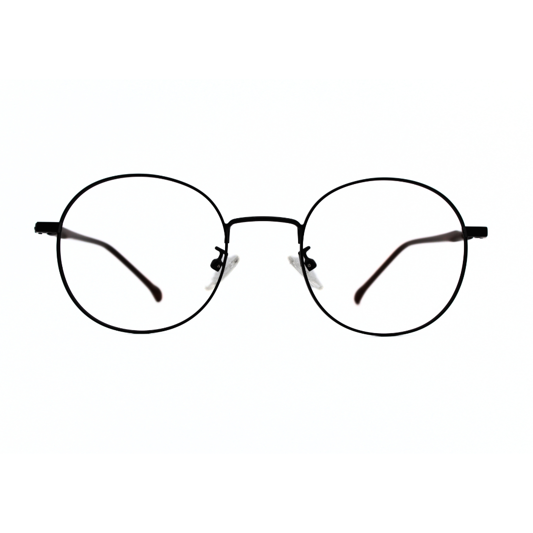 Jubleelens Fancy Metal Round Frame 5871 Round Matt Brown - Stylish and Sophisticated Eyewear in a Unique Matte Brown Color