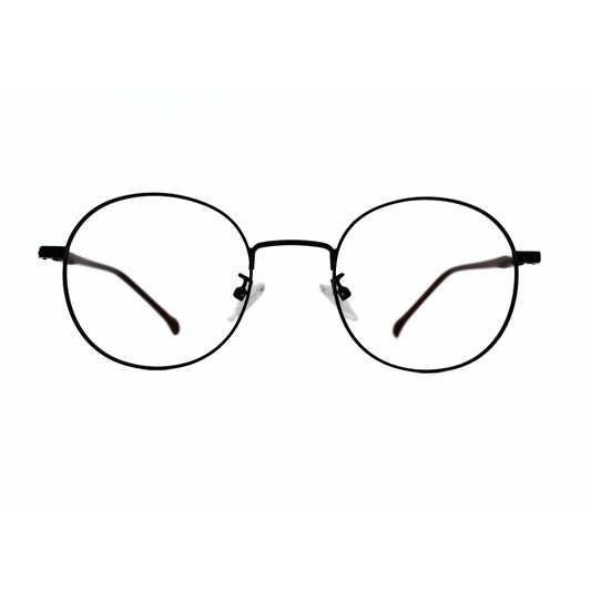 Jubleelens Fancy Metal Round Frame 5871 Round Matt Brown - Stylish and Sophisticated Eyewear in a Unique Matte Brown Color