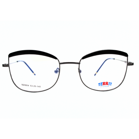 Jubleen's Frame Metal Cat Eye Territ Eye Glass 920804 Cat Eye Black - Gunmetal Black Turn Heads with These Stylish Cat Eye Frames