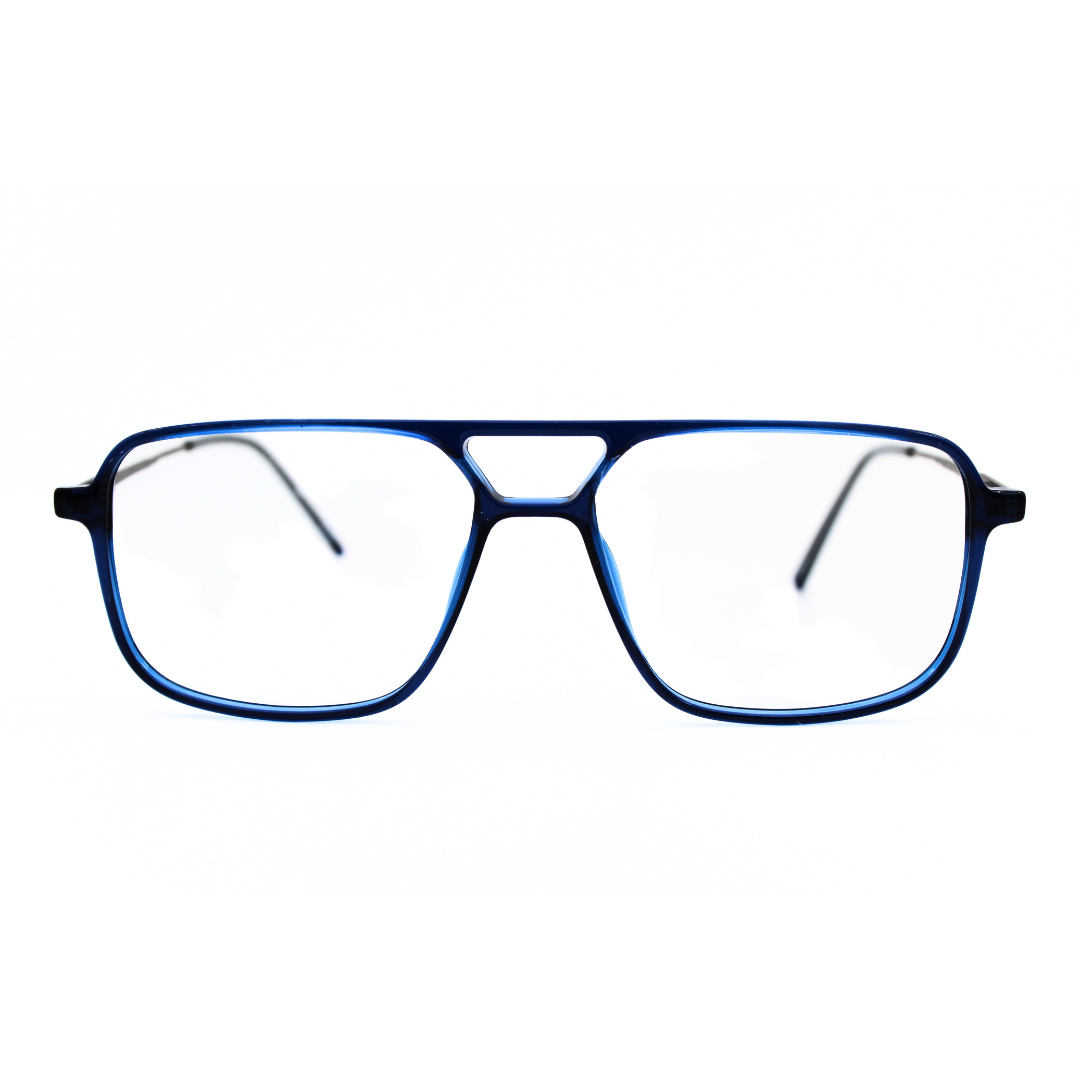 Jubleelens Fashionable Rectangular Eyeglasses - Glossy Blue 220805