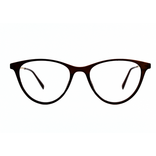 Jubleelens TR90 Metal Side Frame 126706 Glossy Brown Gold Eye Glass - Brown Add a Touch of Glamour to Your Look with These Brown Gold Glasses