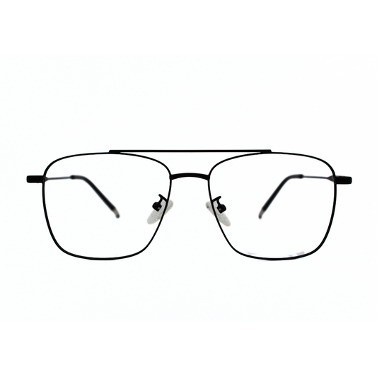 Jubleelens Metal Square5836 Square Matt Black Eyeglasses Elevate Your Look with Timeless Style