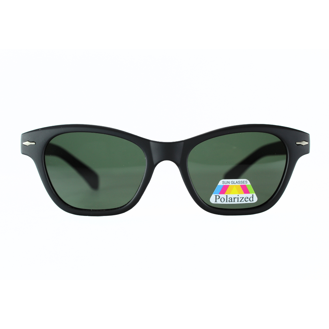 Jubleelens CatEye Matte Black - Green Polarized 2 Sunglasses: Stylish and Functional, with the Added Benefit of UV Protection