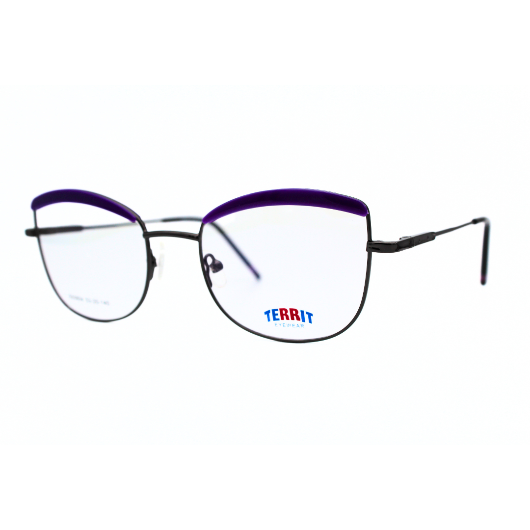 Jubleen's Frame Metal Cat Eye Territ 920804 Cat Eye Purple Eye Glass - Gunmetal Black Make a Statement with These Bold and Stylish Cat Eye Frames