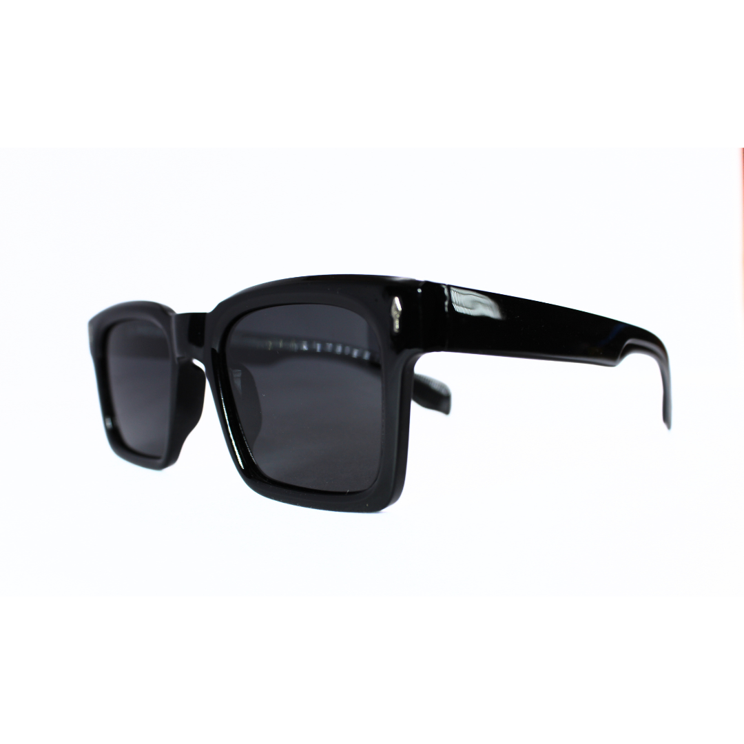 Jubleelens Rectangle Glossy Black Sunglasses - Black Polarized Make a Statement with These Classic and Stylish Shades