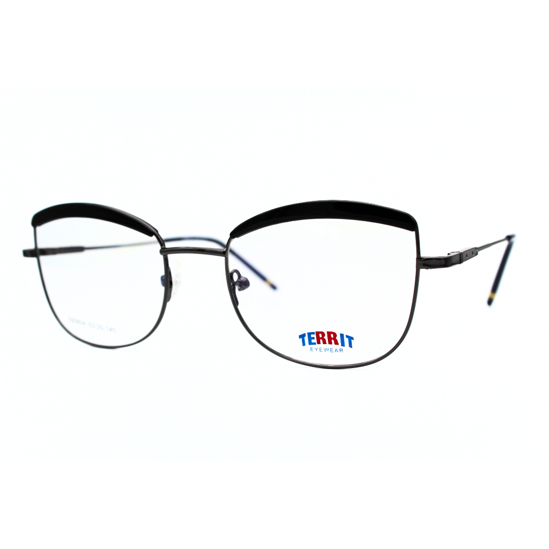 Jubleen's Frame Metal Cat Eye Territ Eye Glass 920804 Cat Eye Black - Gunmetal Black Turn Heads with These Stylish Cat Eye Frames