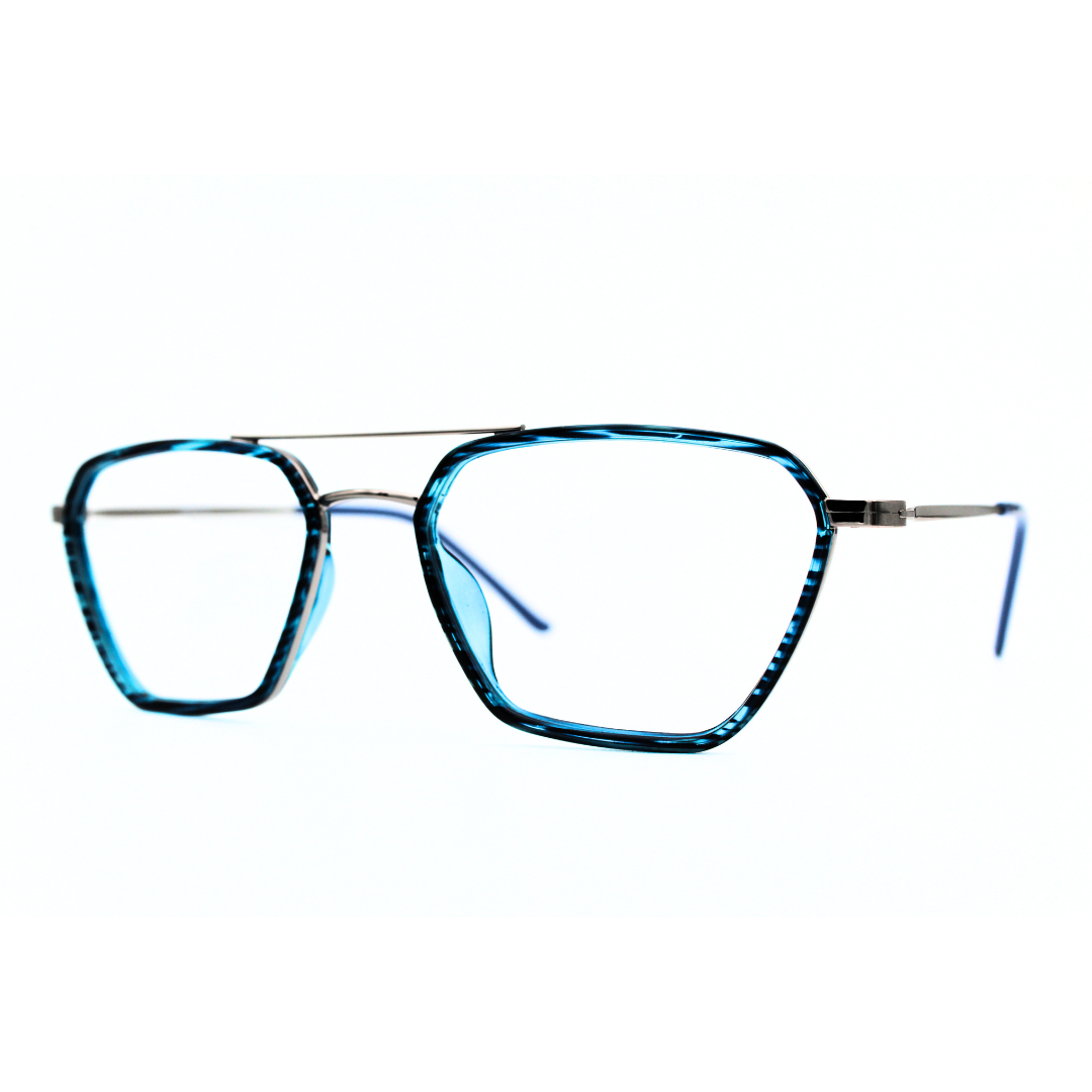 Jubleelens Triangle 23005 Eyeglasses Tortoise Blue Frames for Men and Women