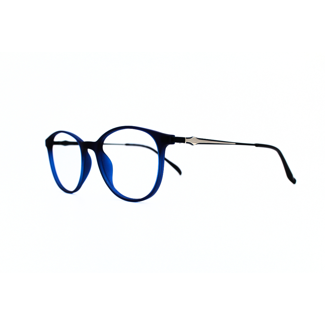 Jubleelens TR016-8 Matt Blue Silver Blue Eyeglasses For the Fashion-Conscious Individual