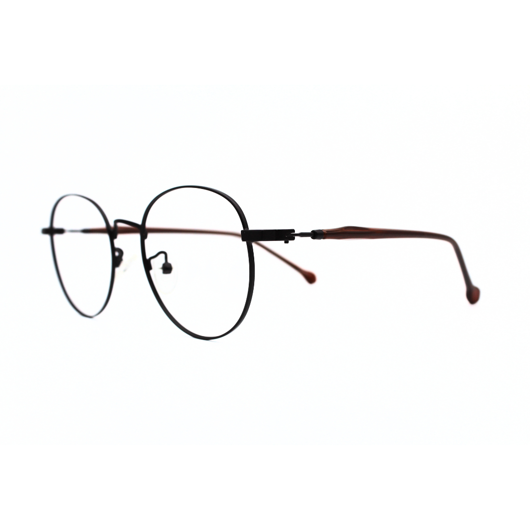 Jubleelens Metal Round Frame 5873 Round Matt Brown Eye Glass - The Perfect Accessory for Any Occasion