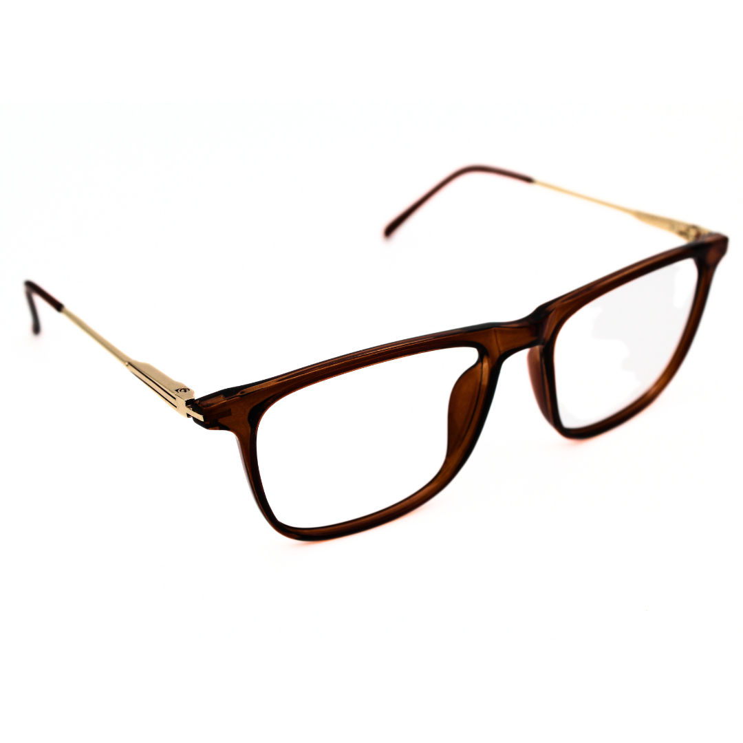 Full Rim Rectangle Glossy Brown Gold Frame Model No. 126703