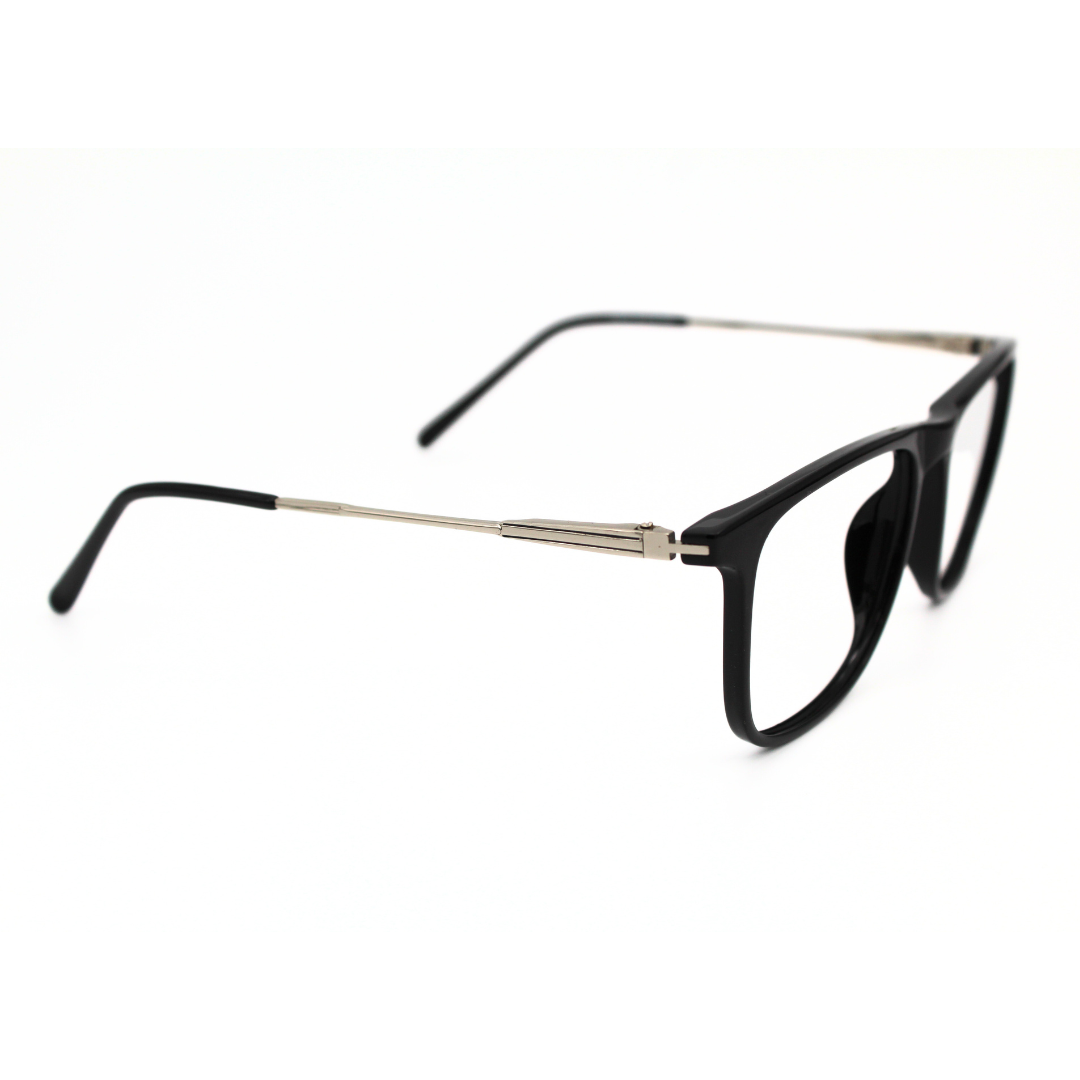 Full Rim Rectangle Glossy Black Silver Black Model No. 126703