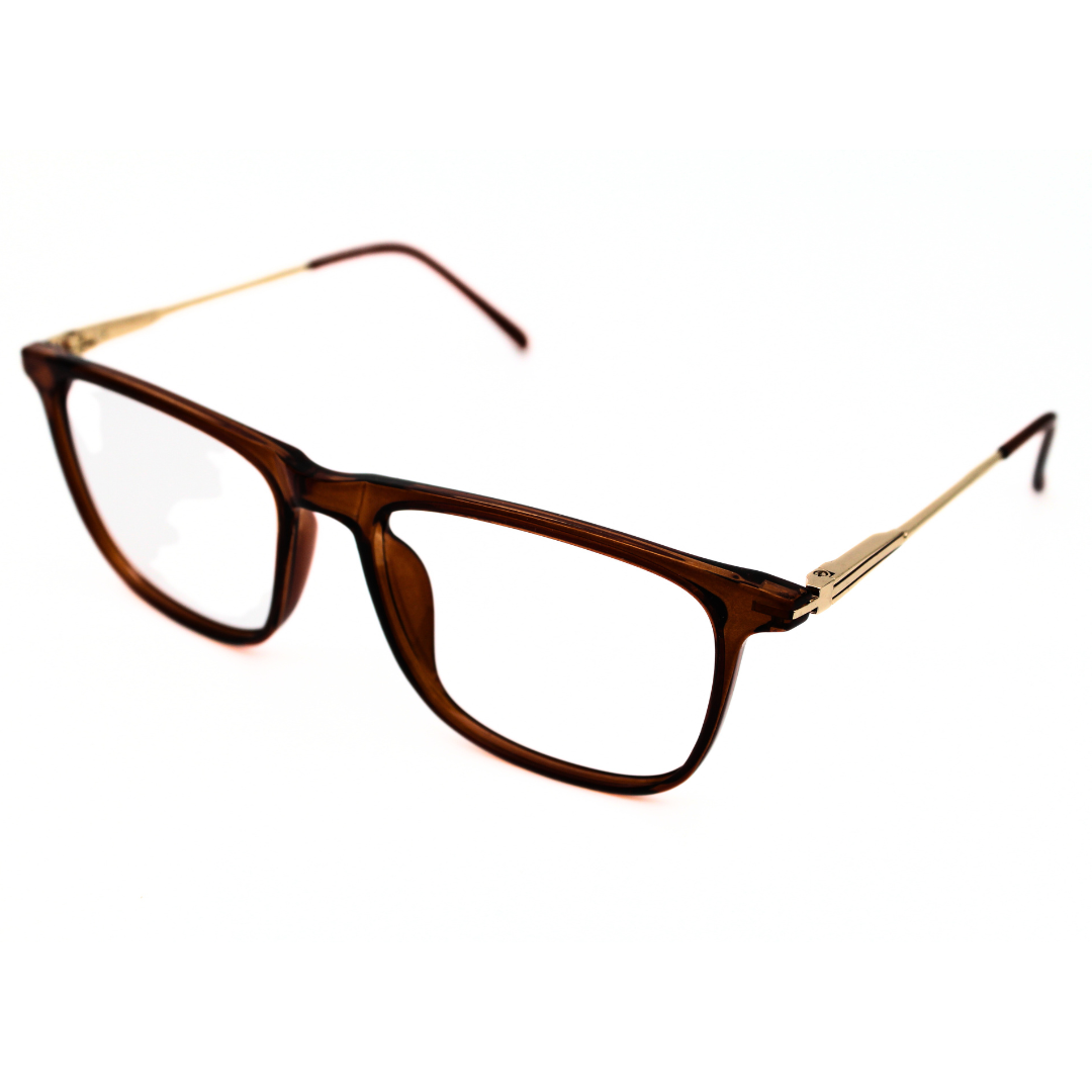 Full Rim Rectangle Glossy Brown Gold Frame Model No. 126703