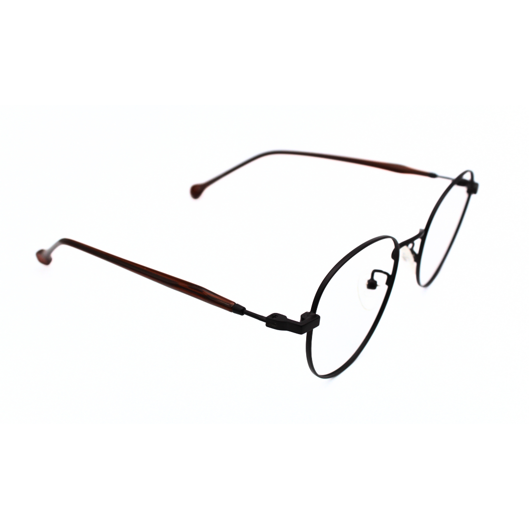 Jubleelens Metal Round Frame 5873 Round Matt Brown Eye Glass - The Perfect Accessory for Any Occasion