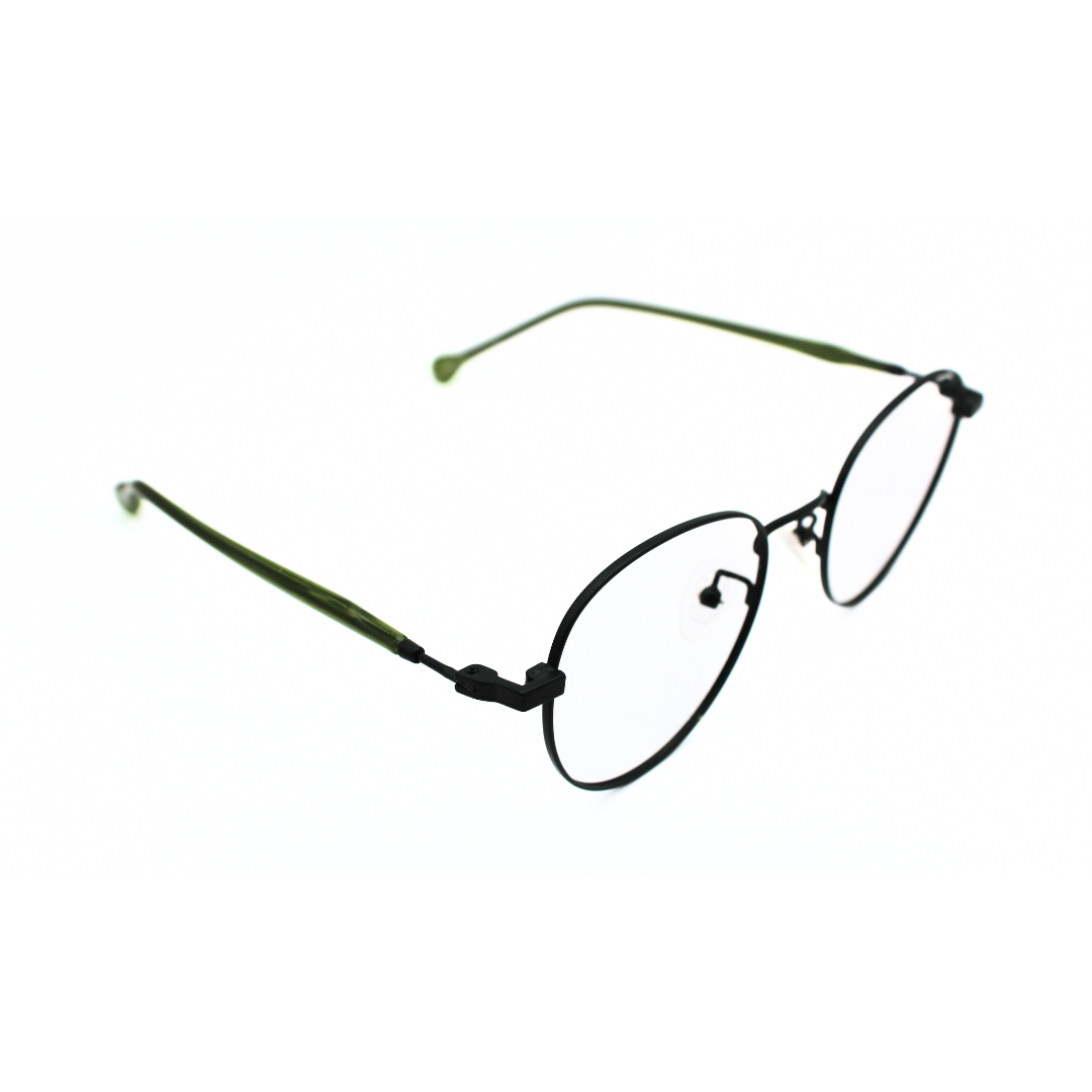 Jubleelens Metal Round Frame 5872 Round Matt Green Eye Glass - See the World in a New Light with These Unique Round Frames