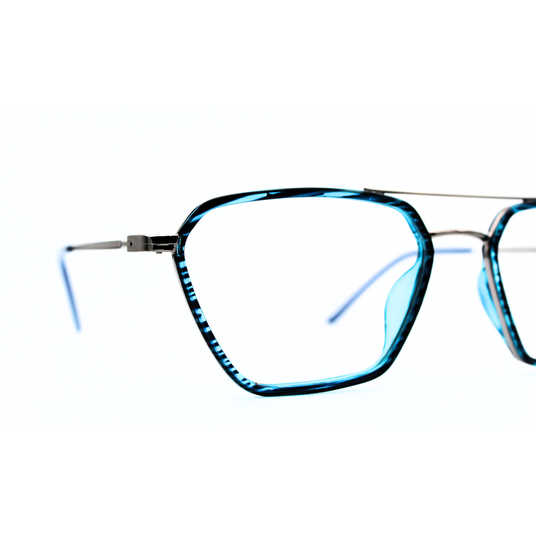 Jubleelens Triangle 23005 Eyeglasses Tortoise Blue Frames for Men and Women