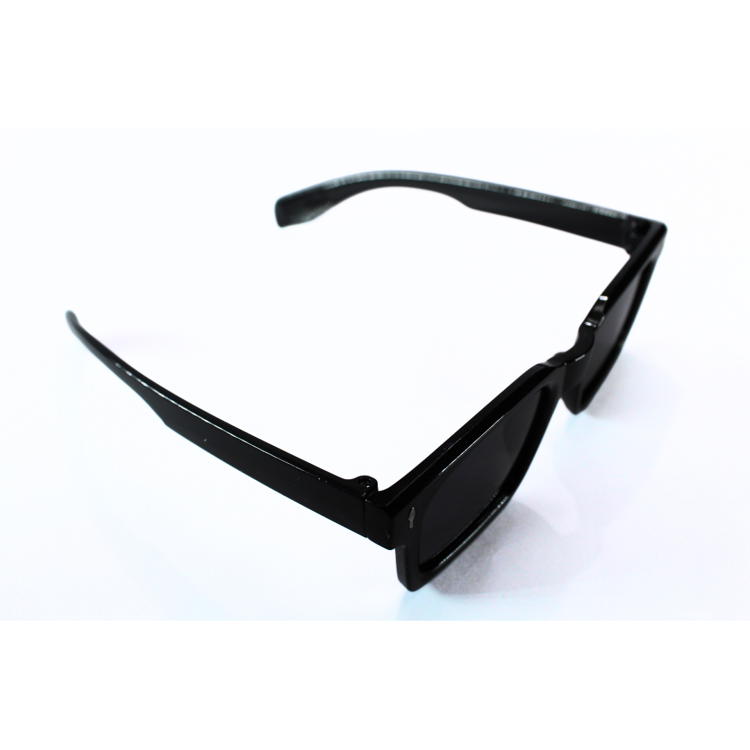 Jubleelens Rectangle Glossy Black Sunglasses - Black Polarized Make a Statement with These Classic and Stylish Shades