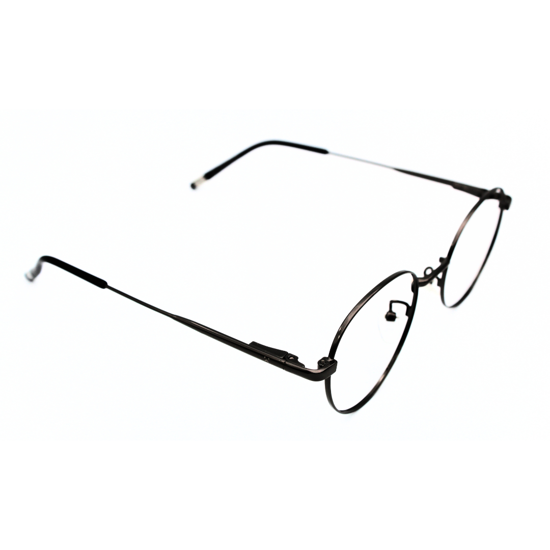 Jubleen's Frame Fancy Metal Round Eye Glass 5831 Round Gunmetal - Gunmetal Black Elevate Your Look with These Stylish Round Frames