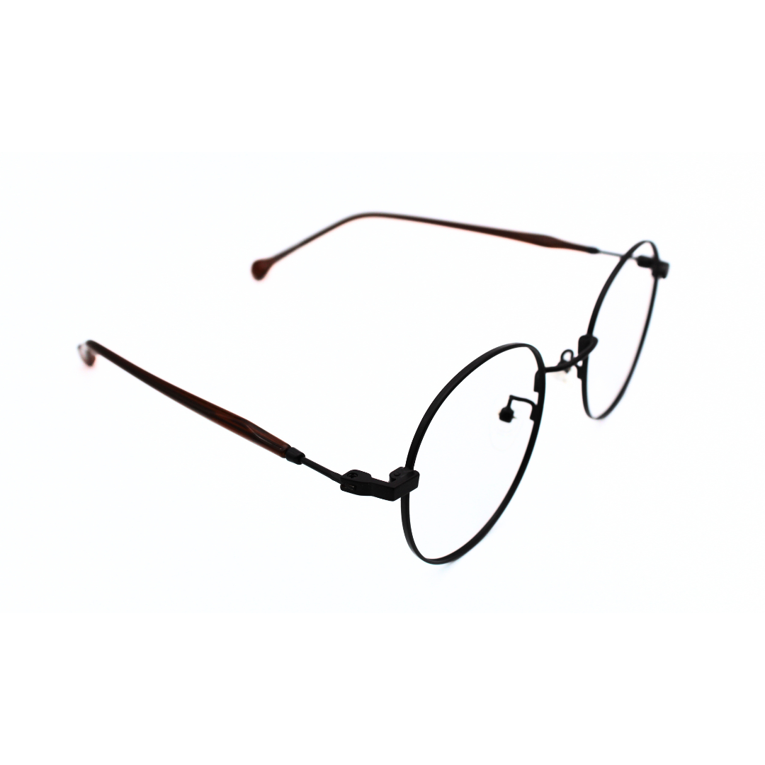 Jubleelens Fancy Metal Round Frame 5871 Round Matt Brown - Stylish and Sophisticated Eyewear in a Unique Matte Brown Color