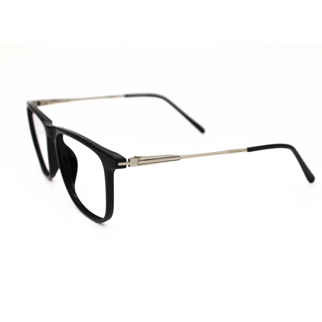 Full Rim Rectangle Glossy Black Silver Black Model No. 126703
