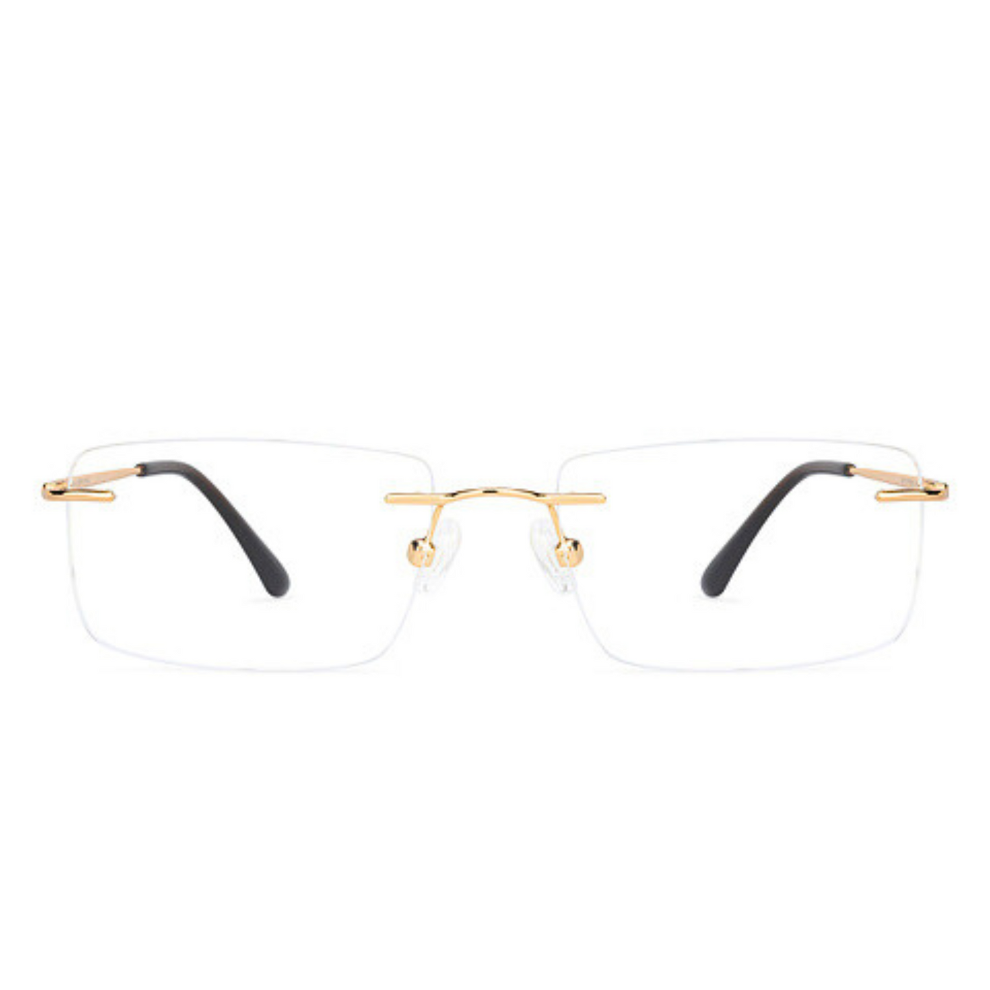 Titanium Golden Rimless Eyeglasses Frame