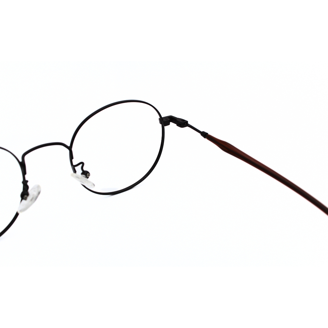 Jubleelens Fancy Metal Round Frame 5871 Round Matt Brown - Stylish and Sophisticated Eyewear in a Unique Matte Brown Color