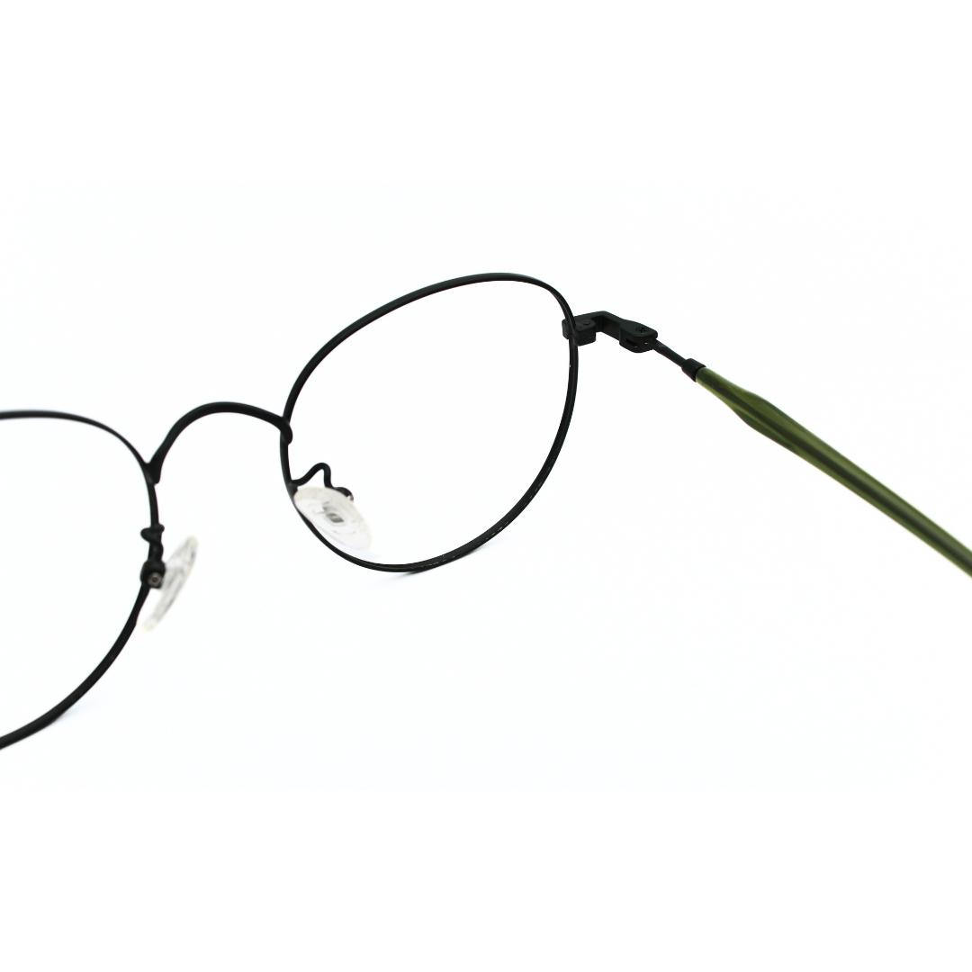 Jubleelens Metal Round Frame 5872 Round Matt Green Eye Glass - See the World in a New Light with These Unique Round Frames