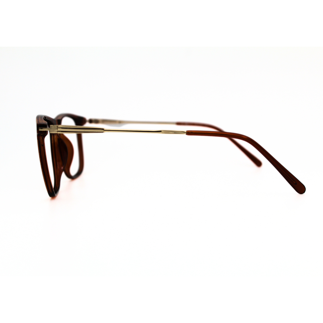 Full Rim Rectangle Glossy Brown Gold Frame Model No. 126703