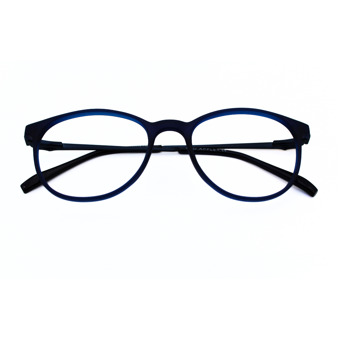Jubleelens TR016-8 Matt Blue Silver Blue Eyeglasses For the Fashion-Conscious Individual
