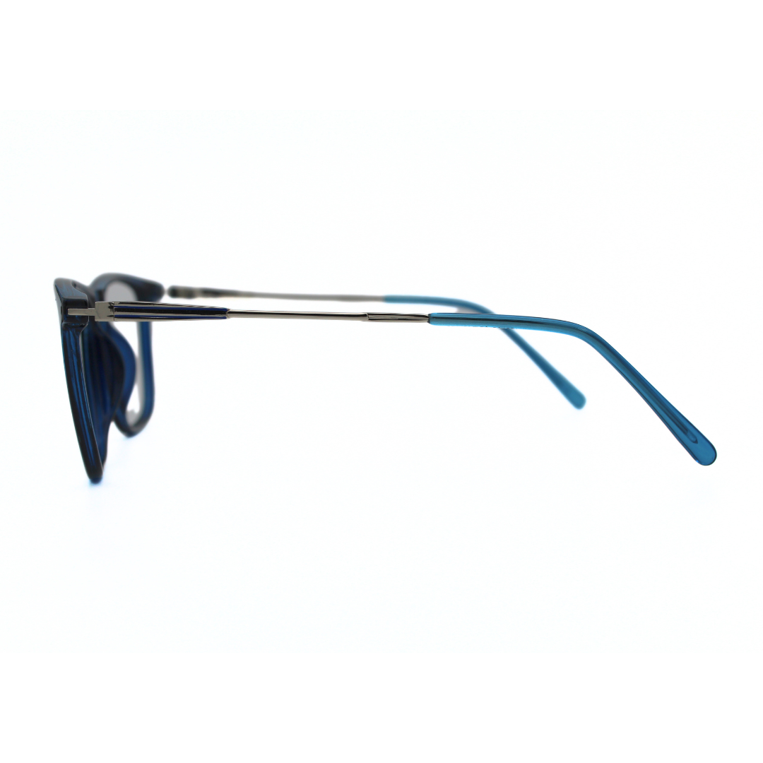 Full Rim Rectangle Glossy Blue Silver Blue Frame Model No. 126703