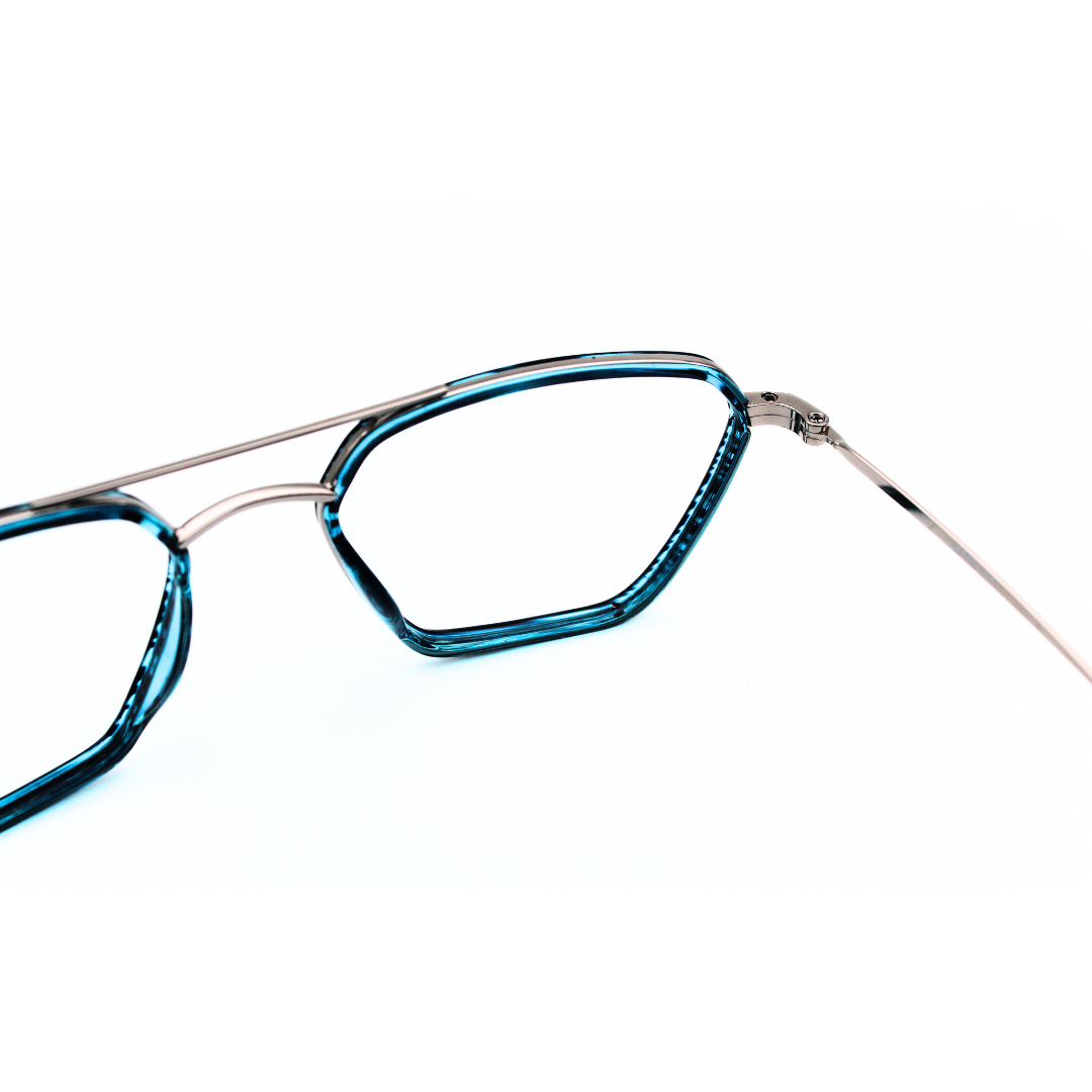 Jubleelens Triangle 23005 Eyeglasses Tortoise Blue Frames for Men and Women