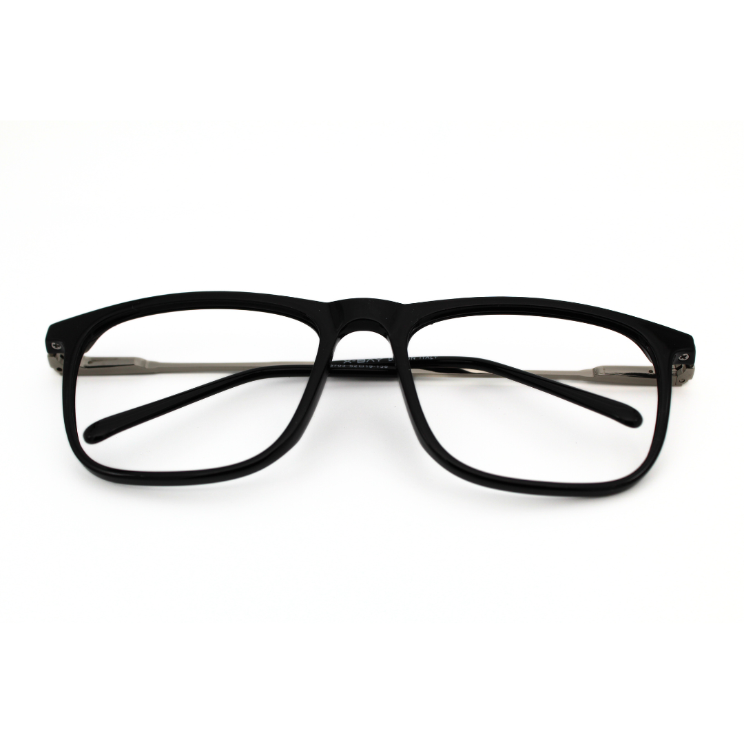 Full Rim Rectangle Glossy Black Silver Black Model No. 126703