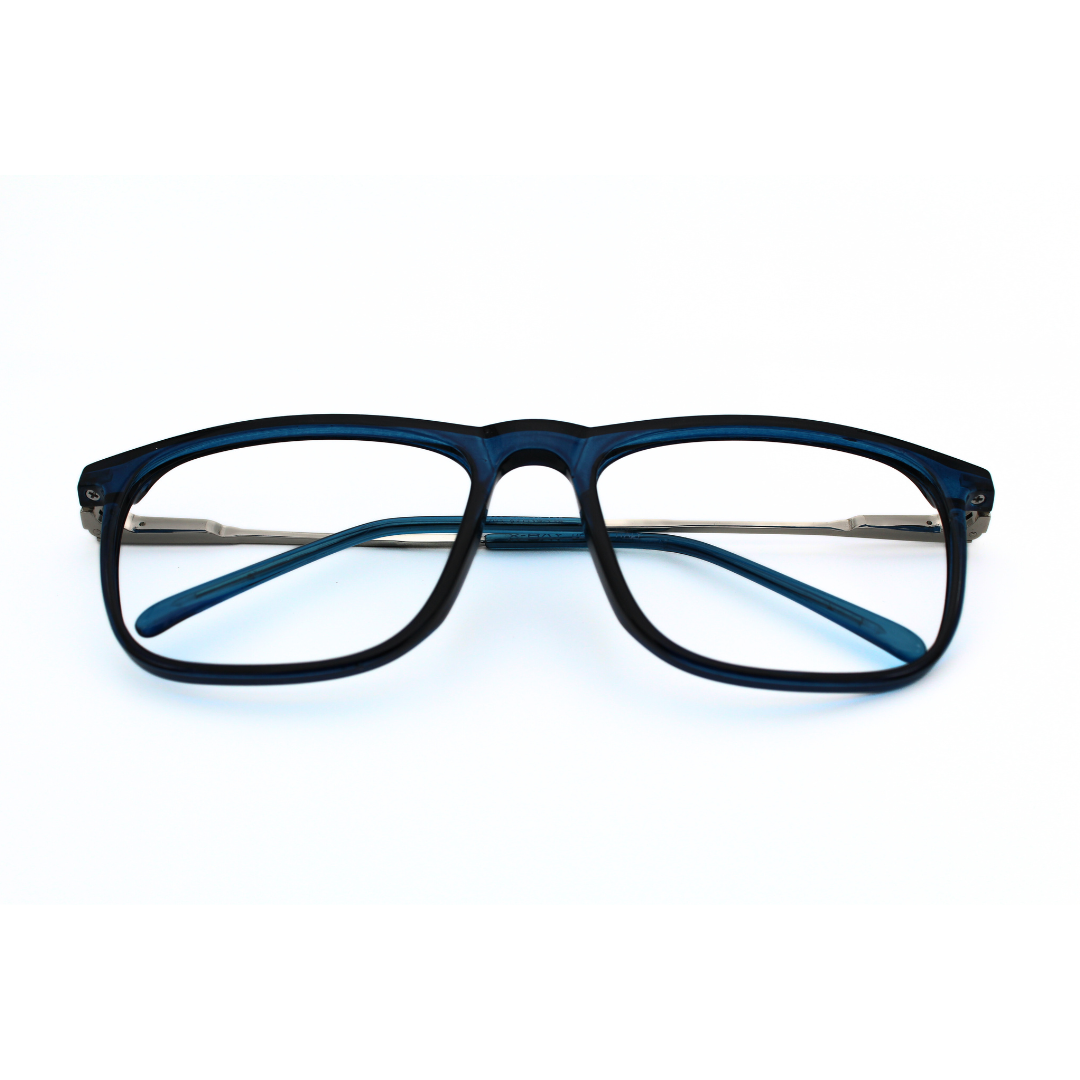 Full Rim Rectangle Glossy Blue Silver Blue Frame Model No. 126703