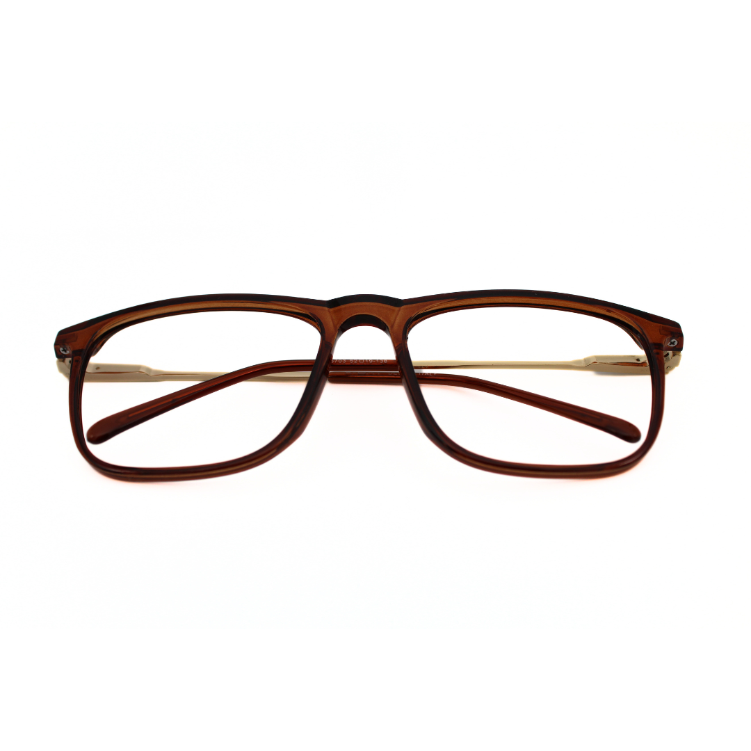 Full Rim Rectangle Glossy Brown Gold Frame Model No. 126703