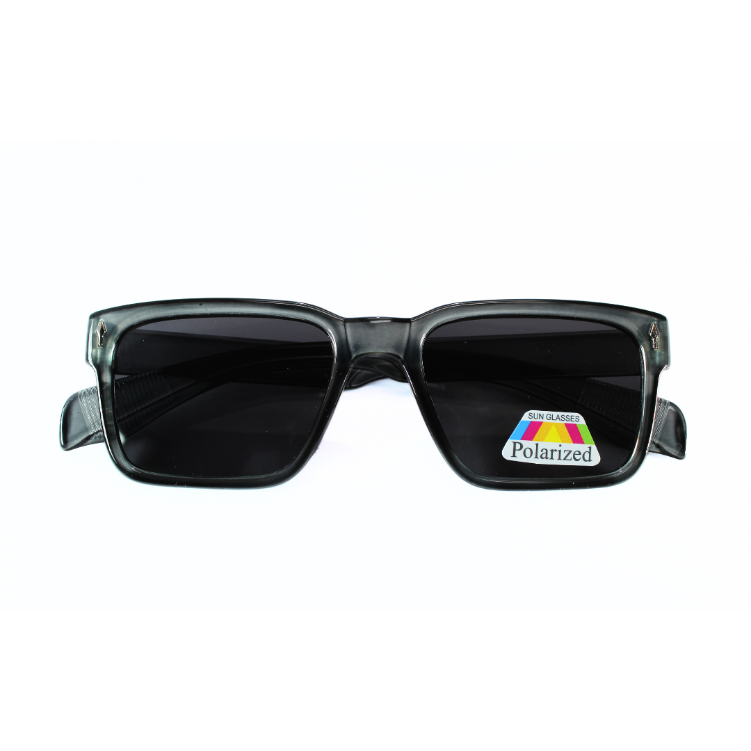 Jubleelens Rectangle Translucent Grey Sunglasses - Black Polarized 1 A Timeless and Versatile Pair with Superior Sun Protection