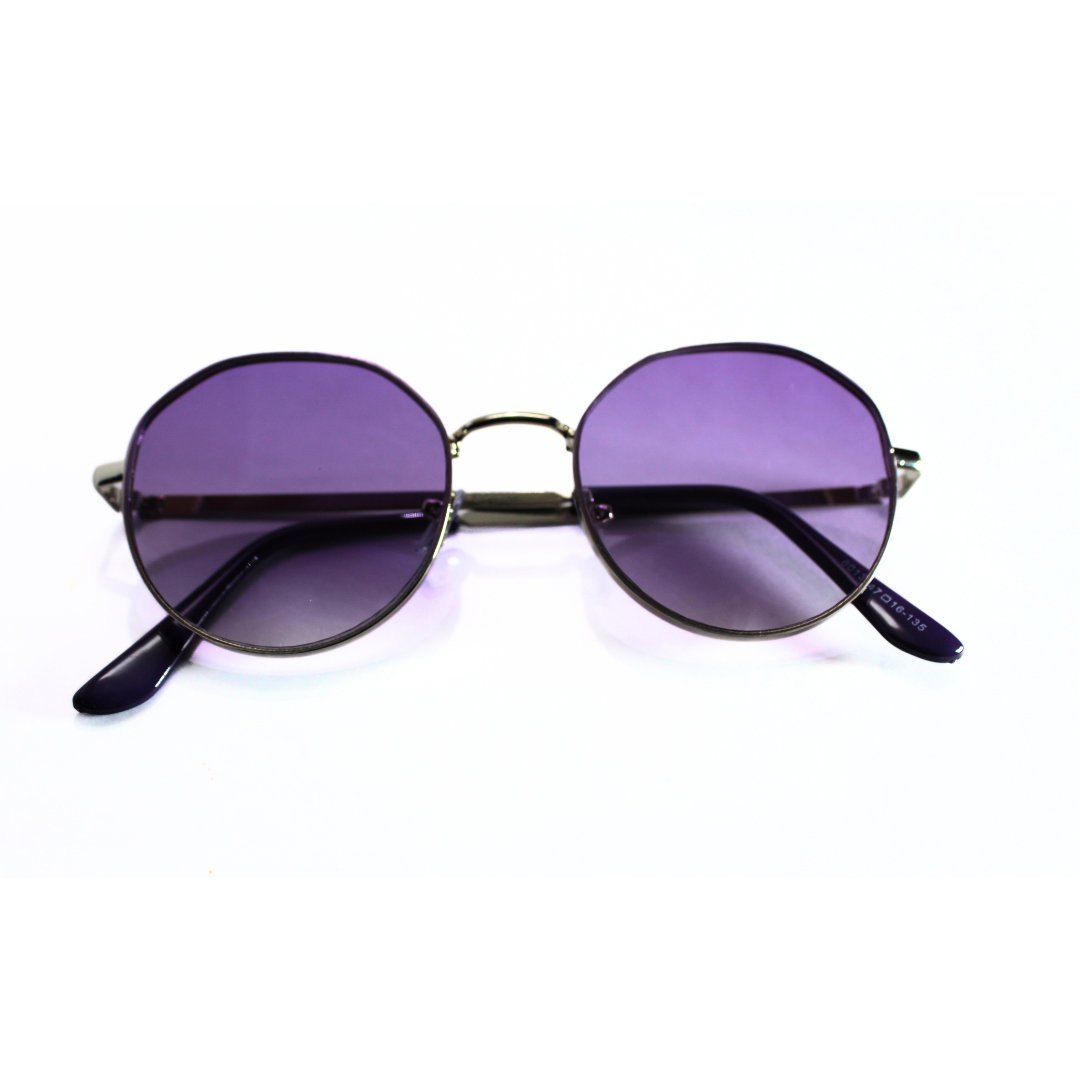 Jubleelens Round Purple Sunglasses - Silver A Must-Have Accessory for Any Wardrobe, with a Versatile and Stylish Design in a Stunning Purple Hue