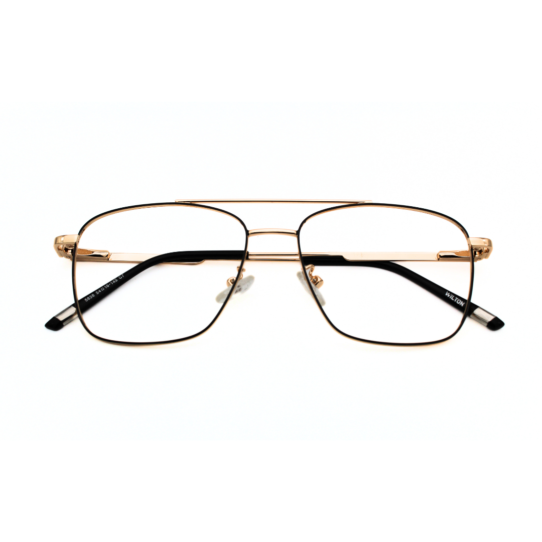 Jubleelens Metal Square5838 Square Black Golden - Golden Black Eyeglasses Your New Favorite Frame