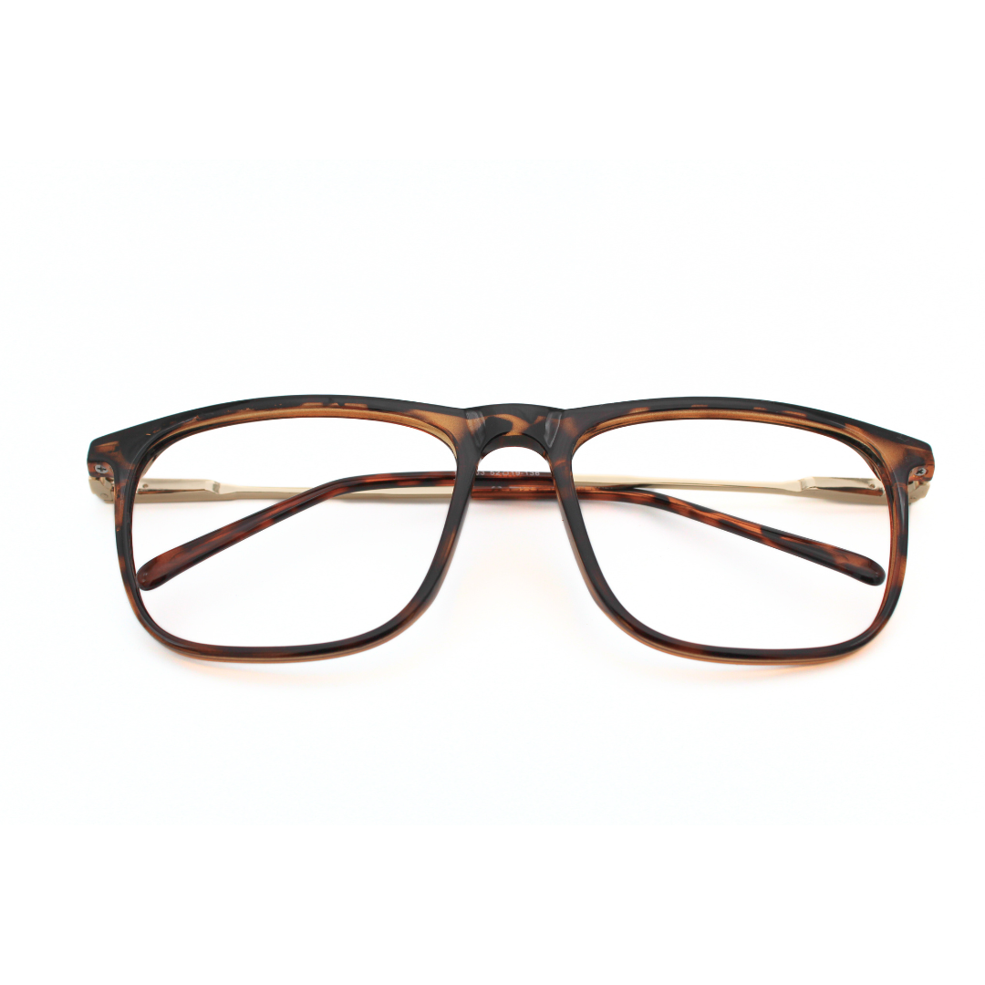 Chic Tortoise Color Rectangle Eyeglass Frames for Timeless Elegance Model No. 126703