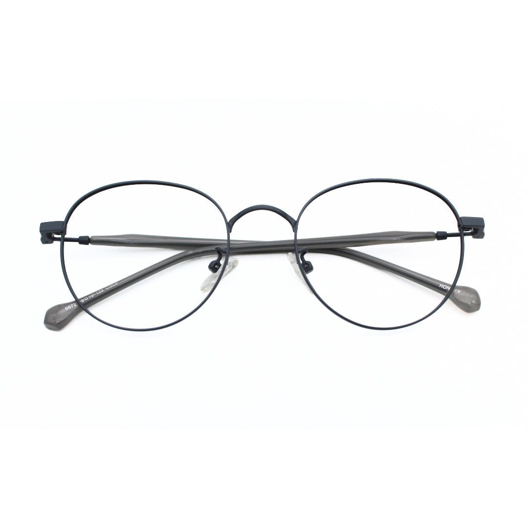 Jubleelens Metal Round Frame 5872 Round Matt Grey Eye Glass - Protect Your Eyes in Style with These Round Frames