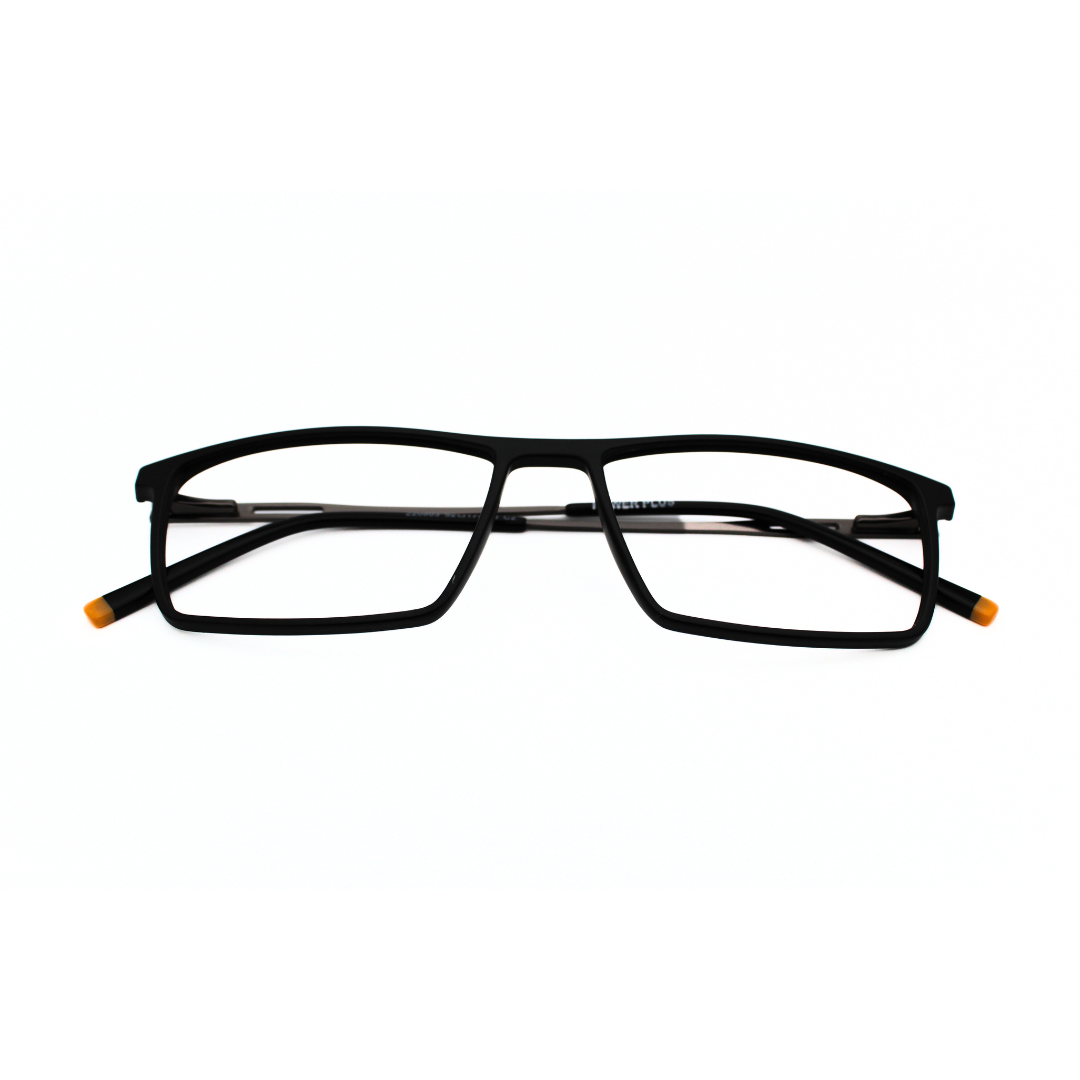 Jubleelens Minimalist Rectangular Eyeglasses - Matt Black 220803