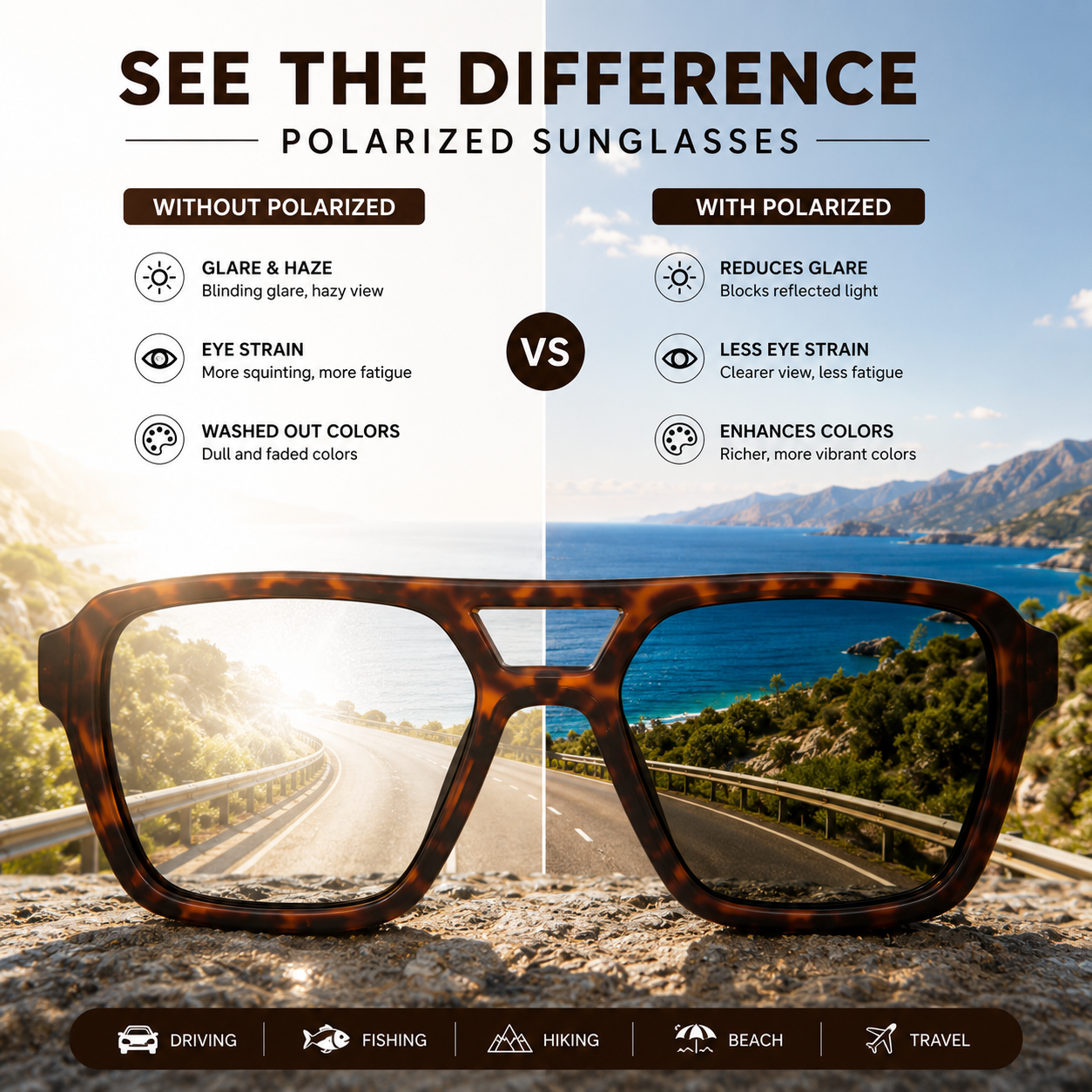 Square Wraparound Sunglasses with UV400 Protection | Unisex Design