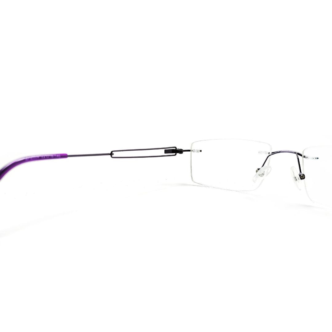 Jubleelens Unisex Blue Silver Rimless Frame Specs