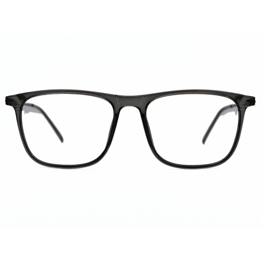 Dark Transparent Grey Color Rectangle Eyeglass Frames -Suitable for Unisex